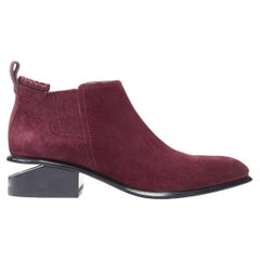 new ALEXANDER WANG Kori burgundy red suede cut out heel chelsea boot EU39