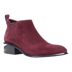 new ALEXANDER WANG Kori burgundy red suede cut out heel chelsea boot EU40