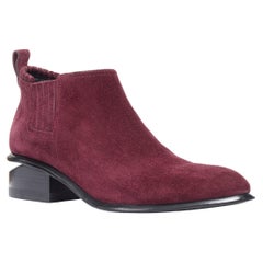 new ALEXANDER WANG Kori burgundy red suede cut out heel chelsea boot EU40