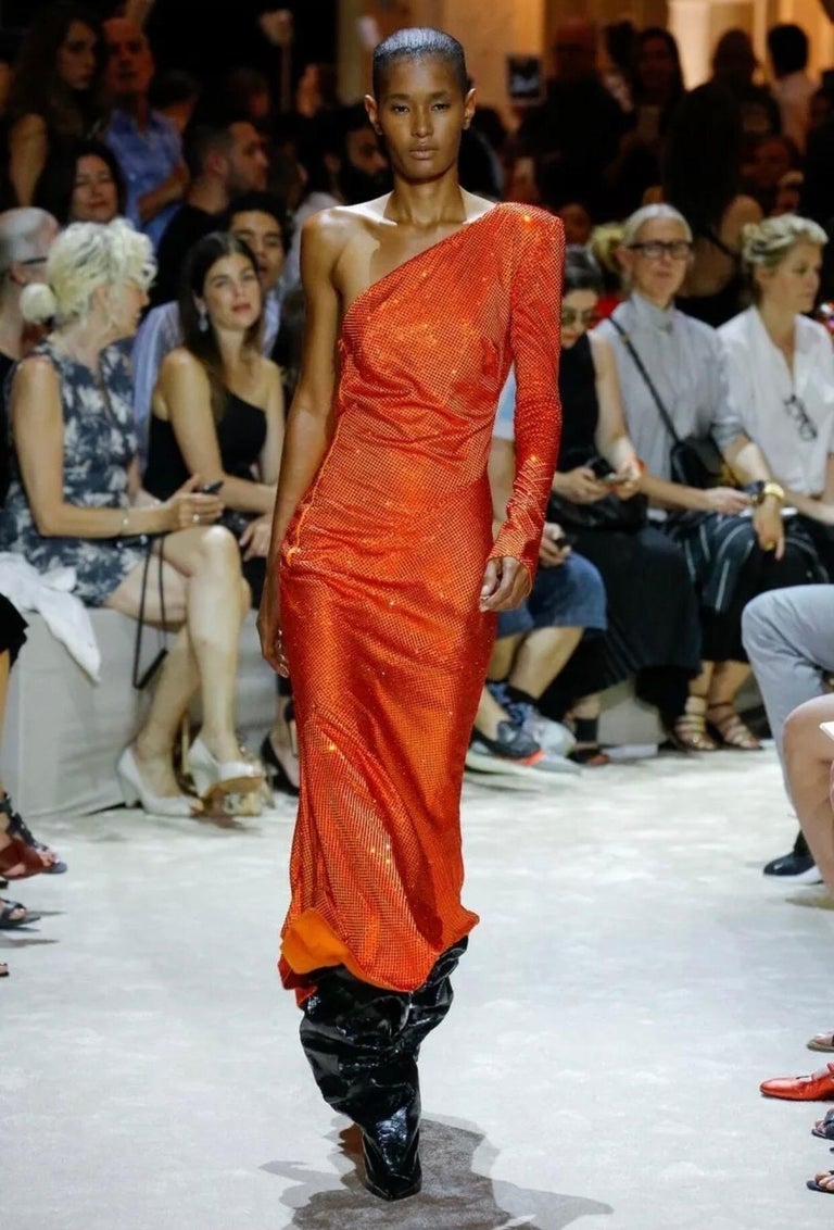 Alexandre Vauthier F/W 2018 Couture Crystal Embellished Evening Dress Gown  For Sale at 1stDibs | alexandre vauthier orange dress, couture evening  gowns 2018