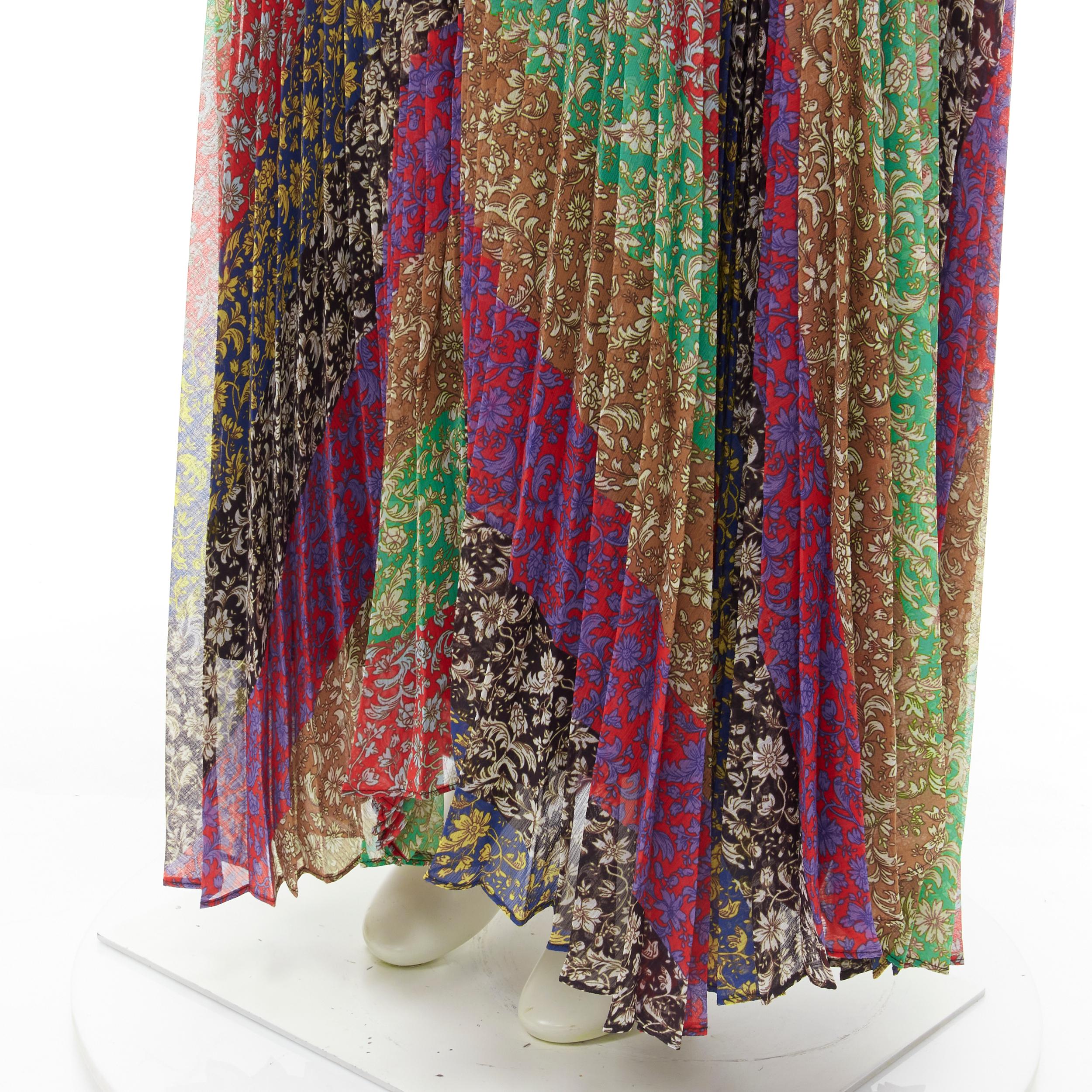 new ALICE OLIVIA Jasmine Stripe multi paisley pleated long skirt US6 M In New Condition For Sale In Hong Kong, NT