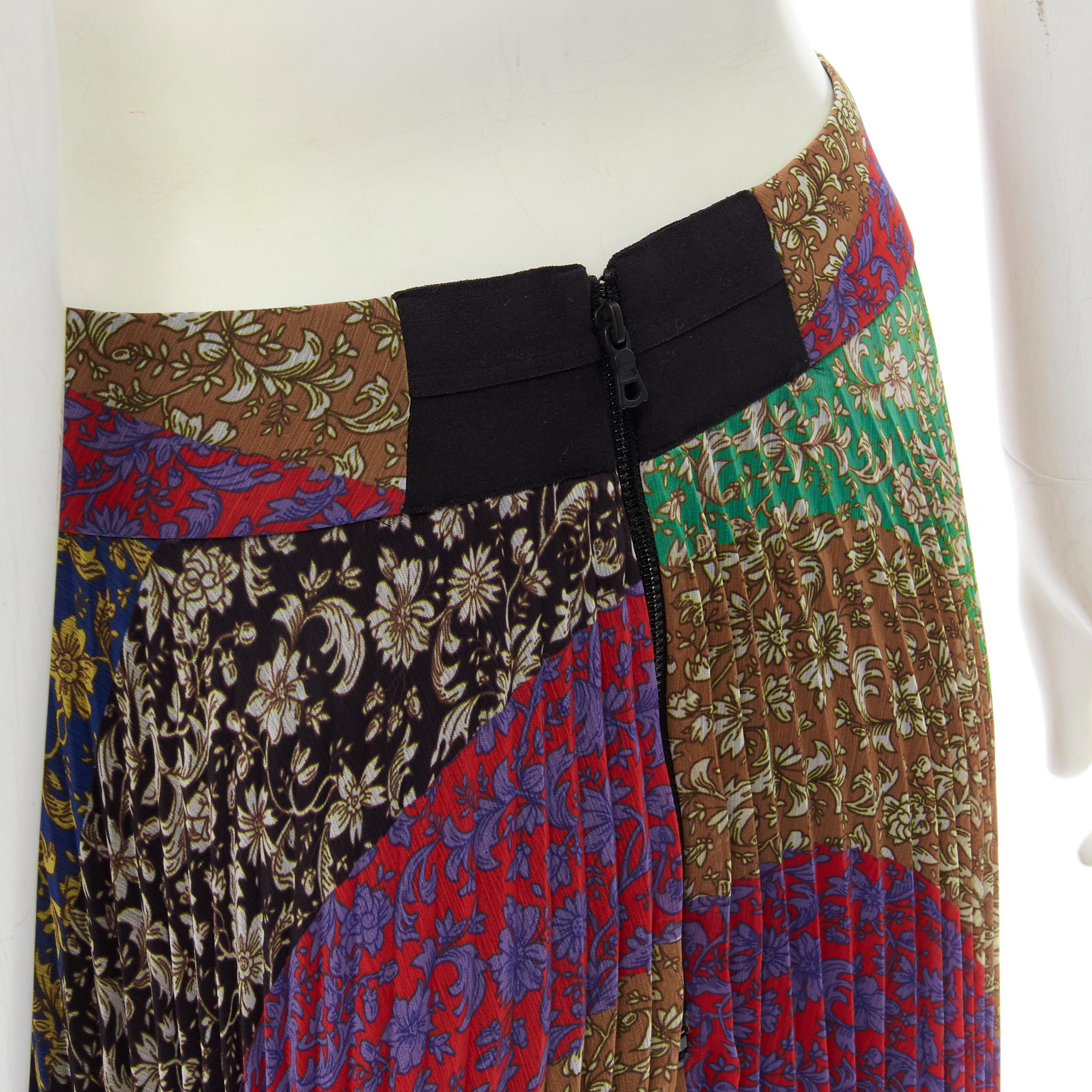 Women's new ALICE OLIVIA Jasmine Stripe multi paisley pleated long skirt US6 M For Sale