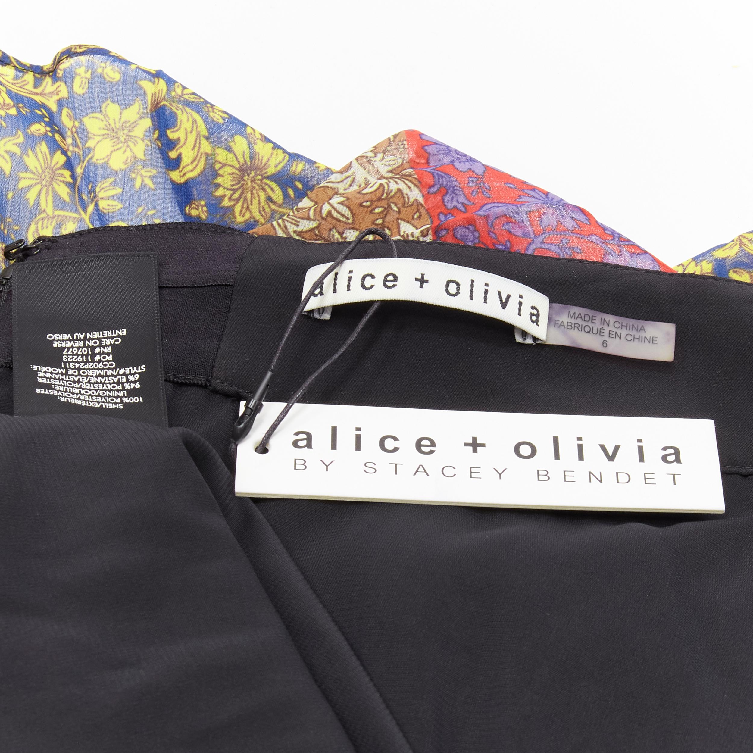 new ALICE OLIVIA Jasmine Stripe multi paisley pleated long skirt US6 M For Sale 1
