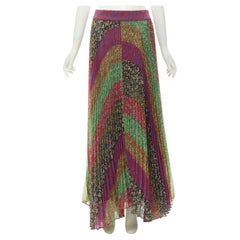 new ALICE OLIVIA Jasmine Stripe multi paisley pleated long skirt US6 M