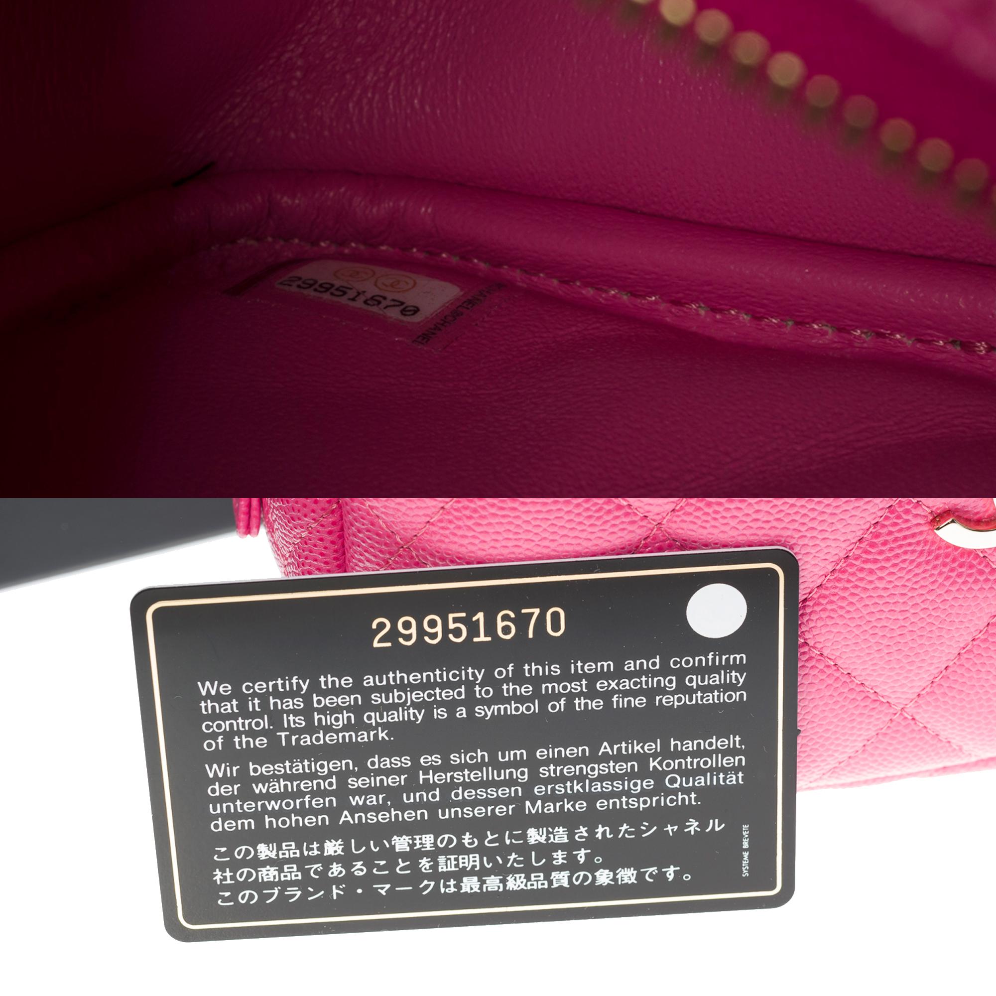 New- Amazing Chanel Mini Camera shoulder bag in Pink caviar leather, CHW 2