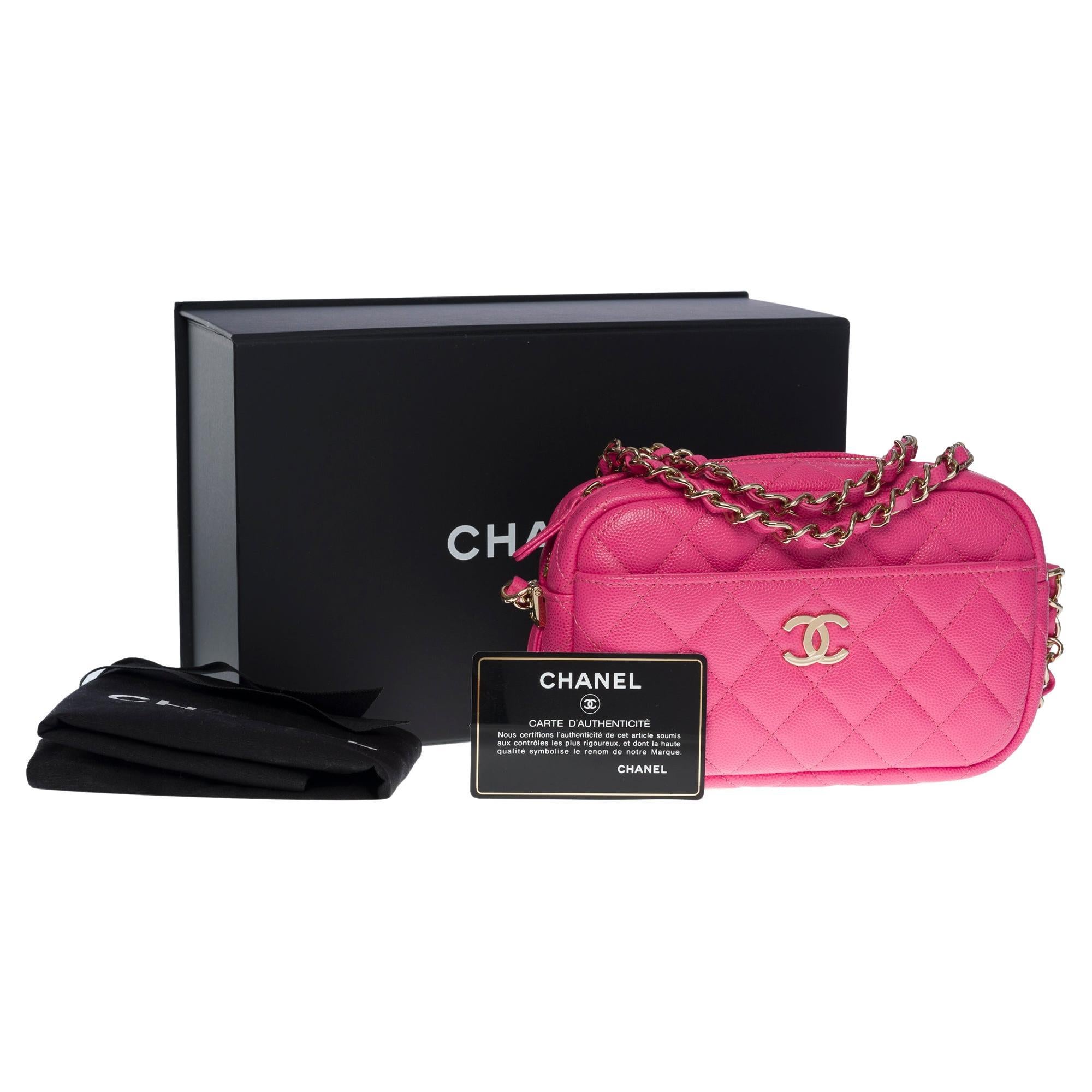 New- Amazing Chanel Mini Camera shoulder bag in Pink caviar leather, CHW at  1stDibs