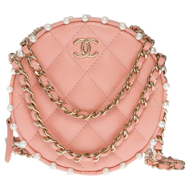 CHANEL Small Quilted Lambskin CC In Love Heart Bag Pink
