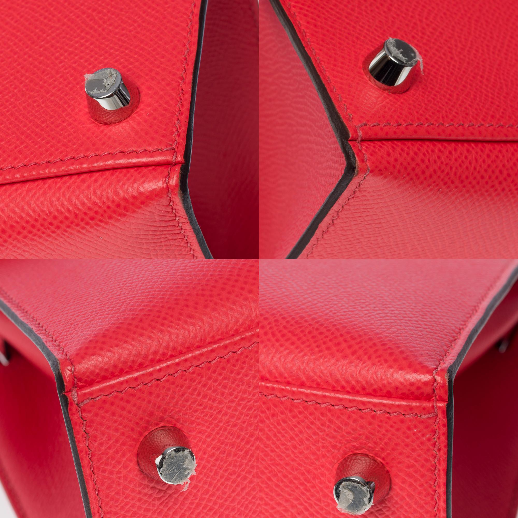 New Amazing Hermès Kelly 25 handbag strap in Pink Texas epsom leather, SHW For Sale 5