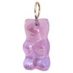 New Amethyst 18 Karat Yellow Gold Gummy Bear Pendant