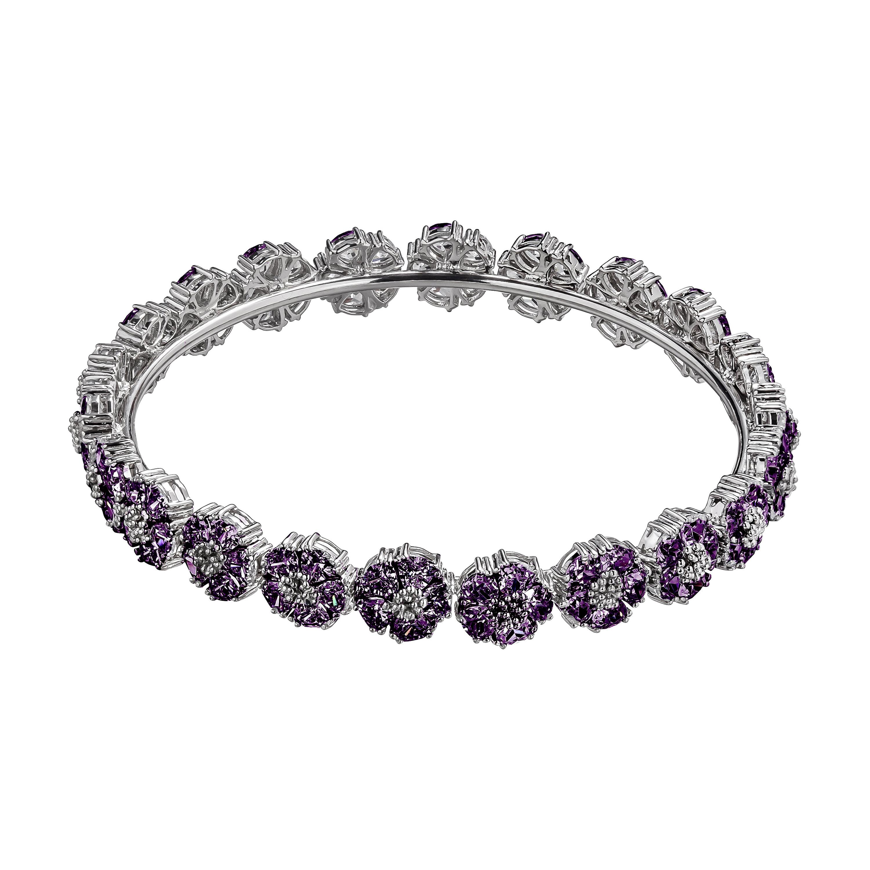 Amethyst Blossom Gemstone Wraparound Bracelet For Sale