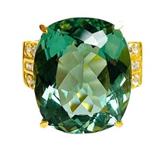 New Amethyst Platinum Green Antique 14k Gold Plated Sterling Ring