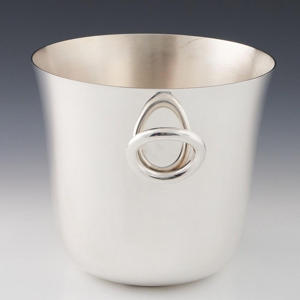 French New and Boxed Modern Silver Plated Christofle Vertigo Champagne Bucket