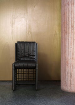 New and Made to Order Tacchini Basilan Rattan Chair with leather by Tobia Scarpa