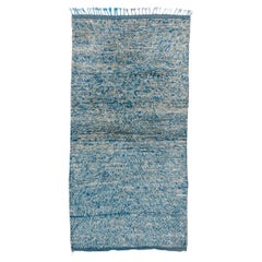 New and Modern Blue Moroccan Design Rug