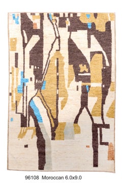 Tapis marocain moderne et neuf au design abstrait