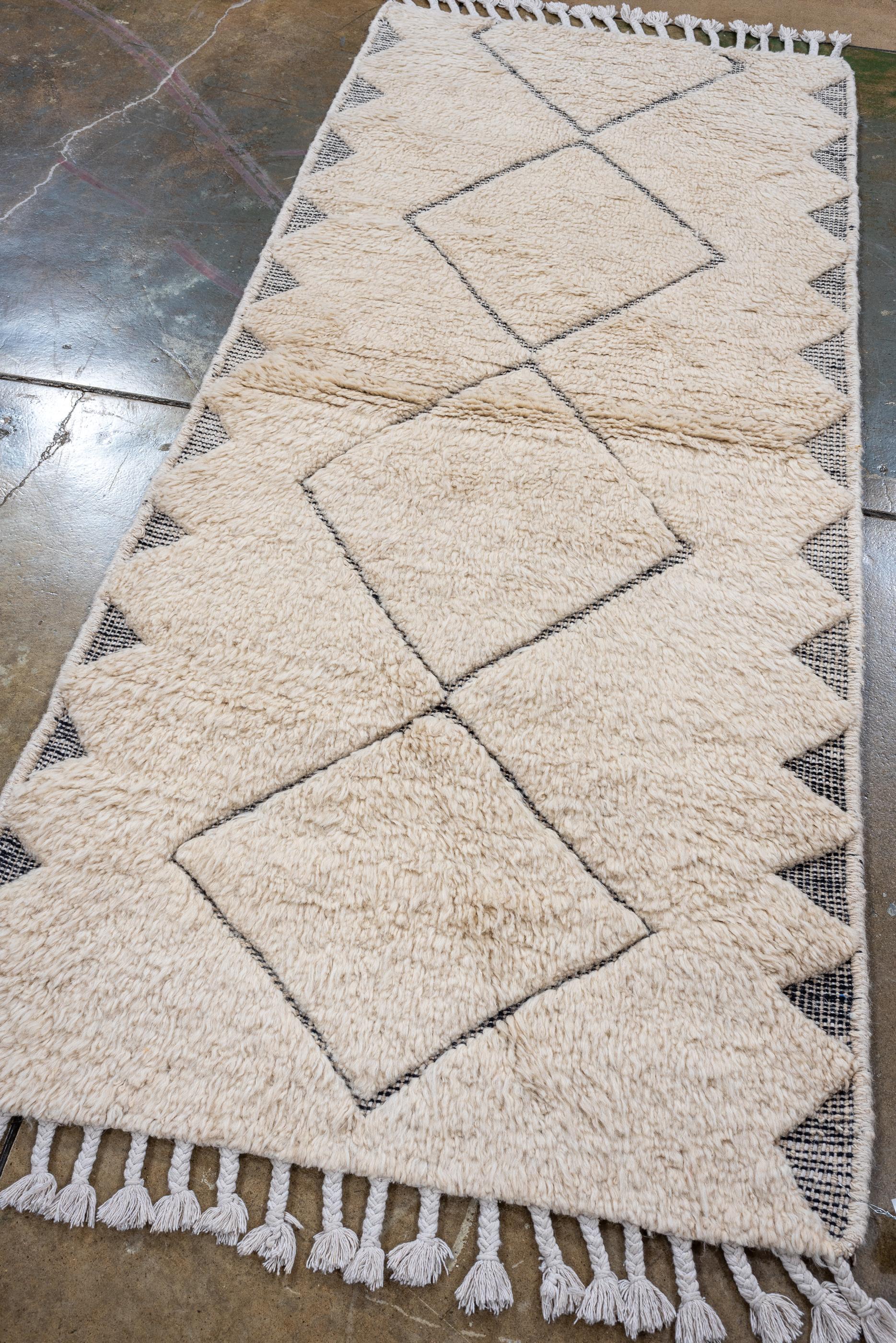 Hand-Knotted New and Modern Moroccan Runner For Sale