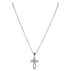 Nuevo Colgante Andrea Candela Cruz Cadena Diamantes Plata de Ley ACP257/10
