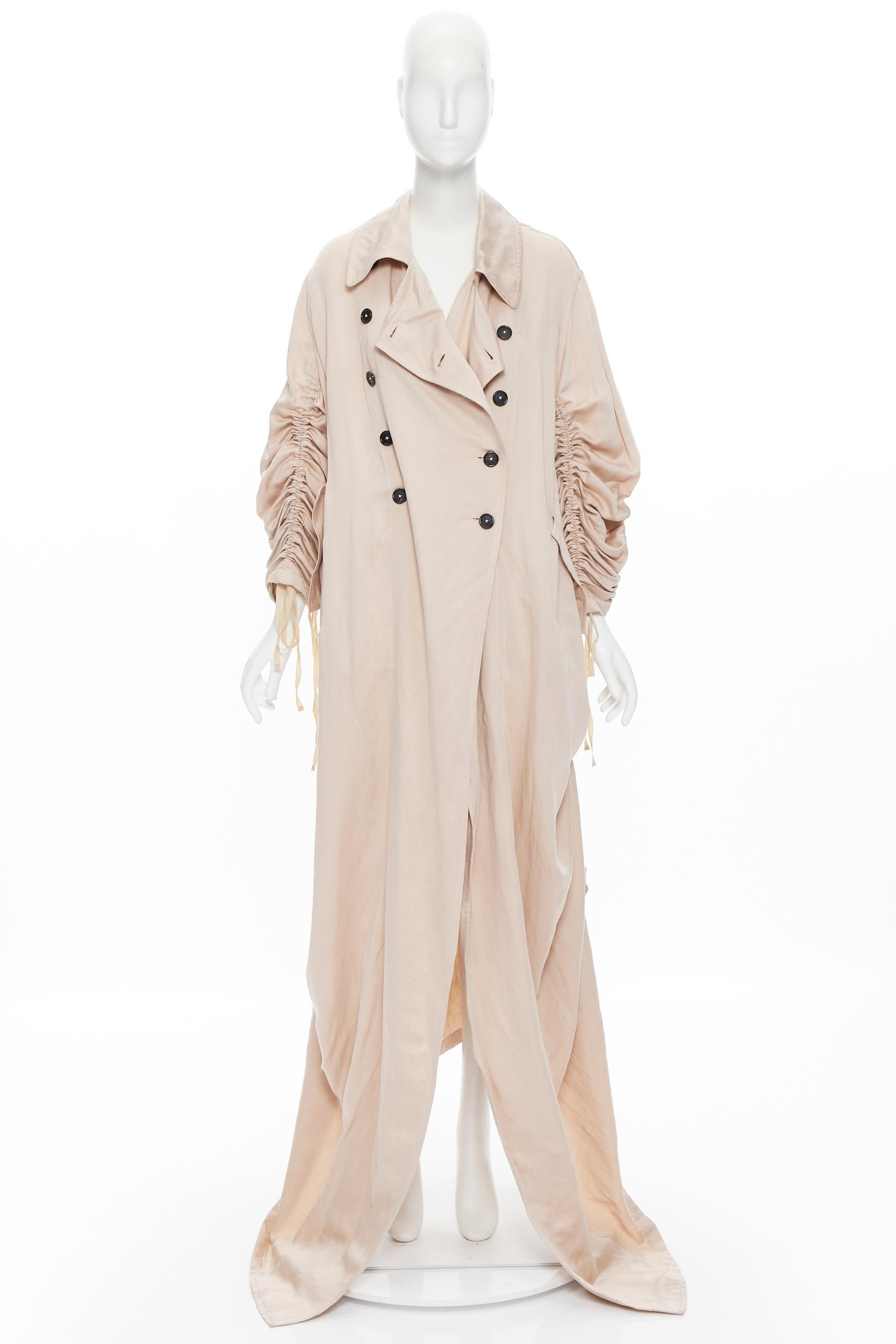 nuevo ANN DEMEULEMEESTER 2019 Pasarela Valery rosa acanalado paracaídas trench M 6