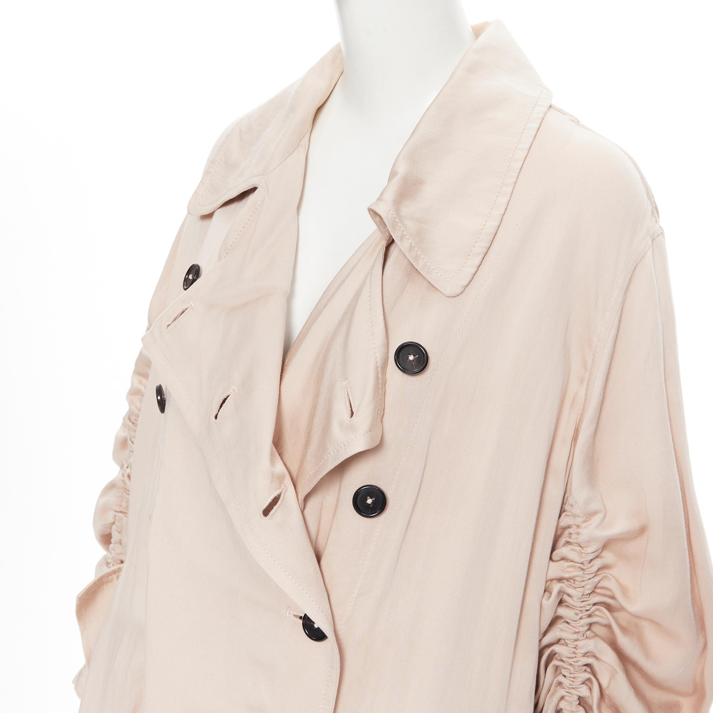 nuevo ANN DEMEULEMEESTER 2019 Pasarela Valery rosa acanalado paracaídas trench M 3