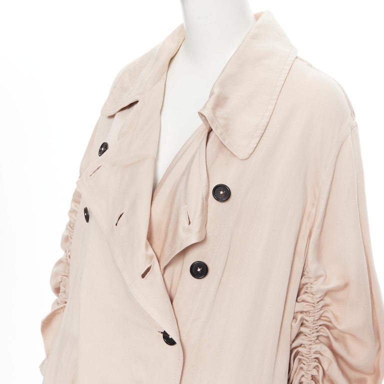 new ANN DEMEULEMEESTER 2019 Runway Valery rose ruched parachute coat trench  M at 1stDibs