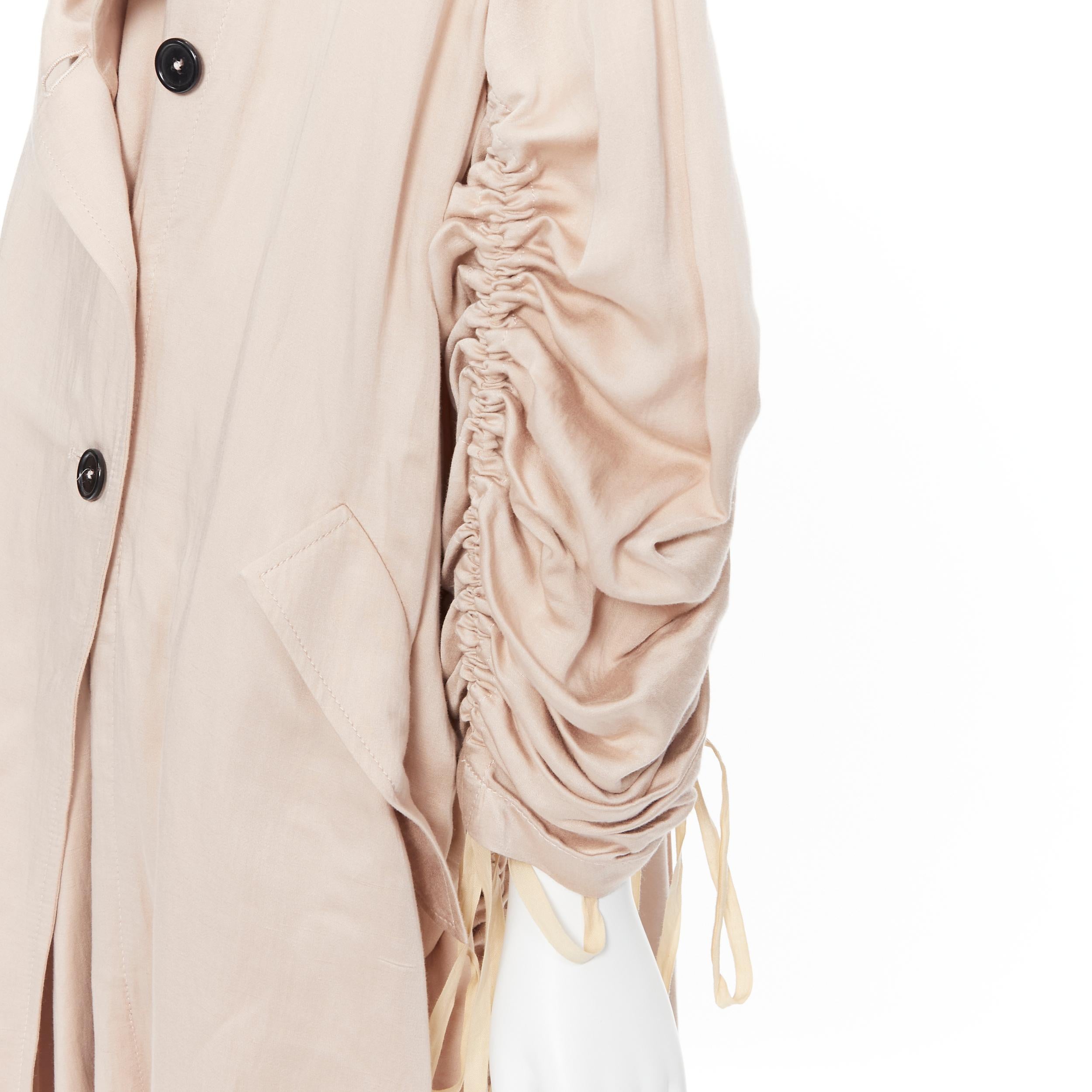 nuevo ANN DEMEULEMEESTER 2019 Pasarela Valery rosa acanalado paracaídas trench M 4