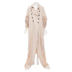 new ANN DEMEULEMEESTER 2019 Runway Valery rose ruched parachute coat trench M