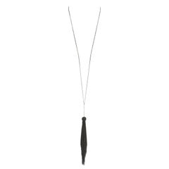 new ANN DEMEULEMEESTER black chain ball tassel pendant extra long necklace