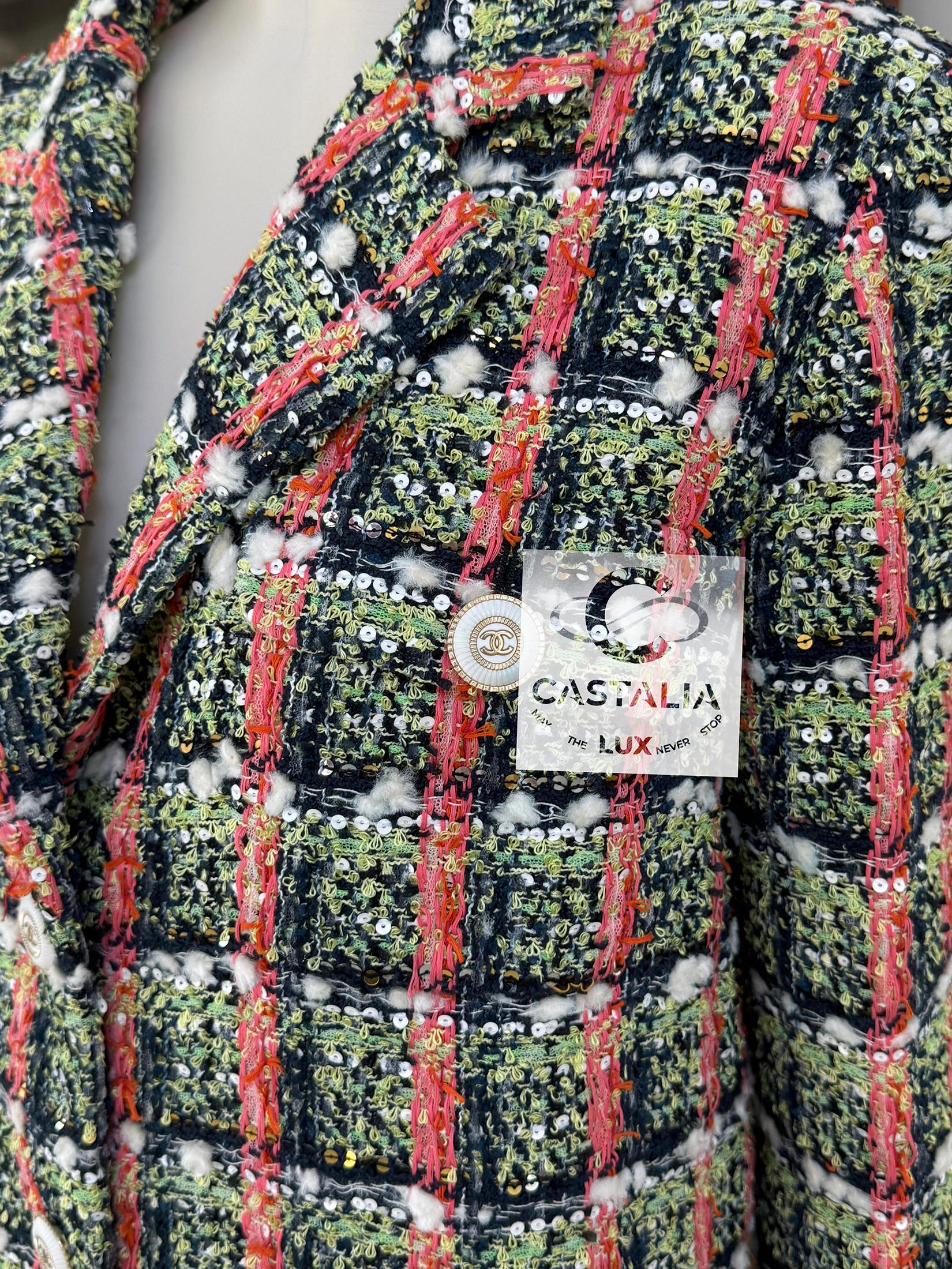 Chanel New Famous Anna Wintour Style Sequin Tweed Jacket 36 FR 6