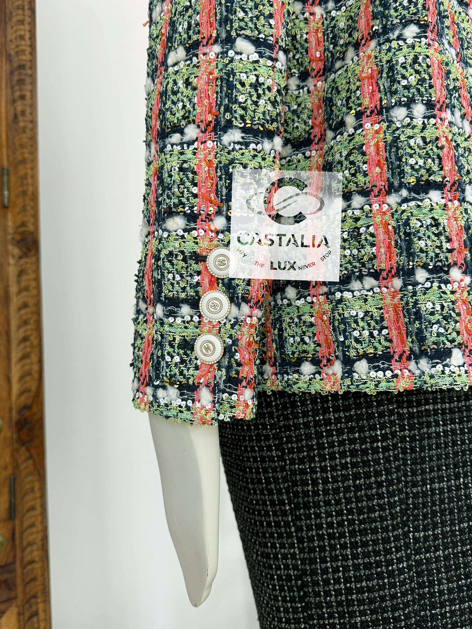 Chanel New Famous Anna Wintour Style Sequin Tweed Jacket 36 FR 7