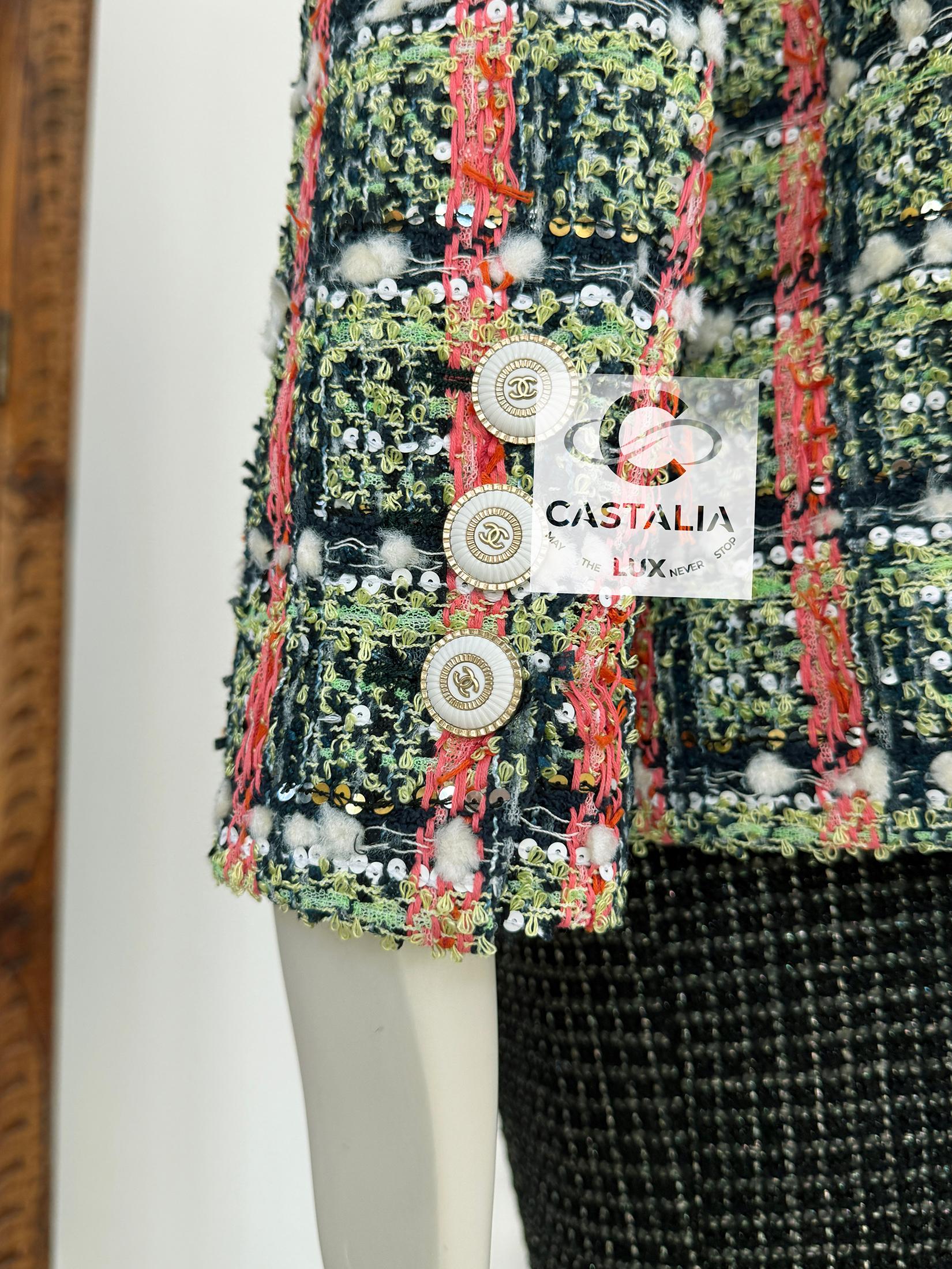 Chanel New Famous Anna Wintour Style Sequin Tweed Jacket 36 FR 8