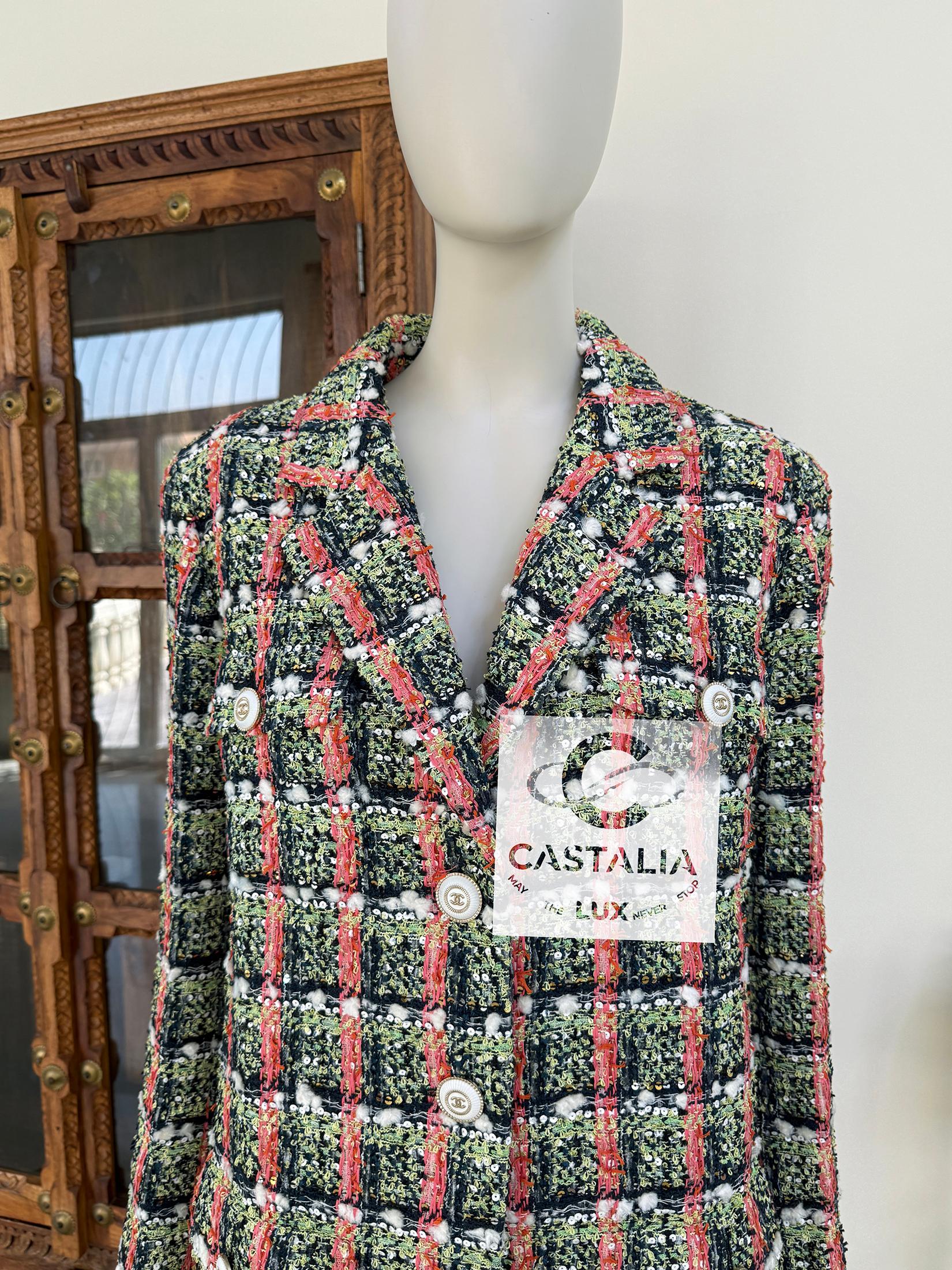 Chanel New Famous Anna Wintour Style Sequin Tweed Jacket 36 FR 9