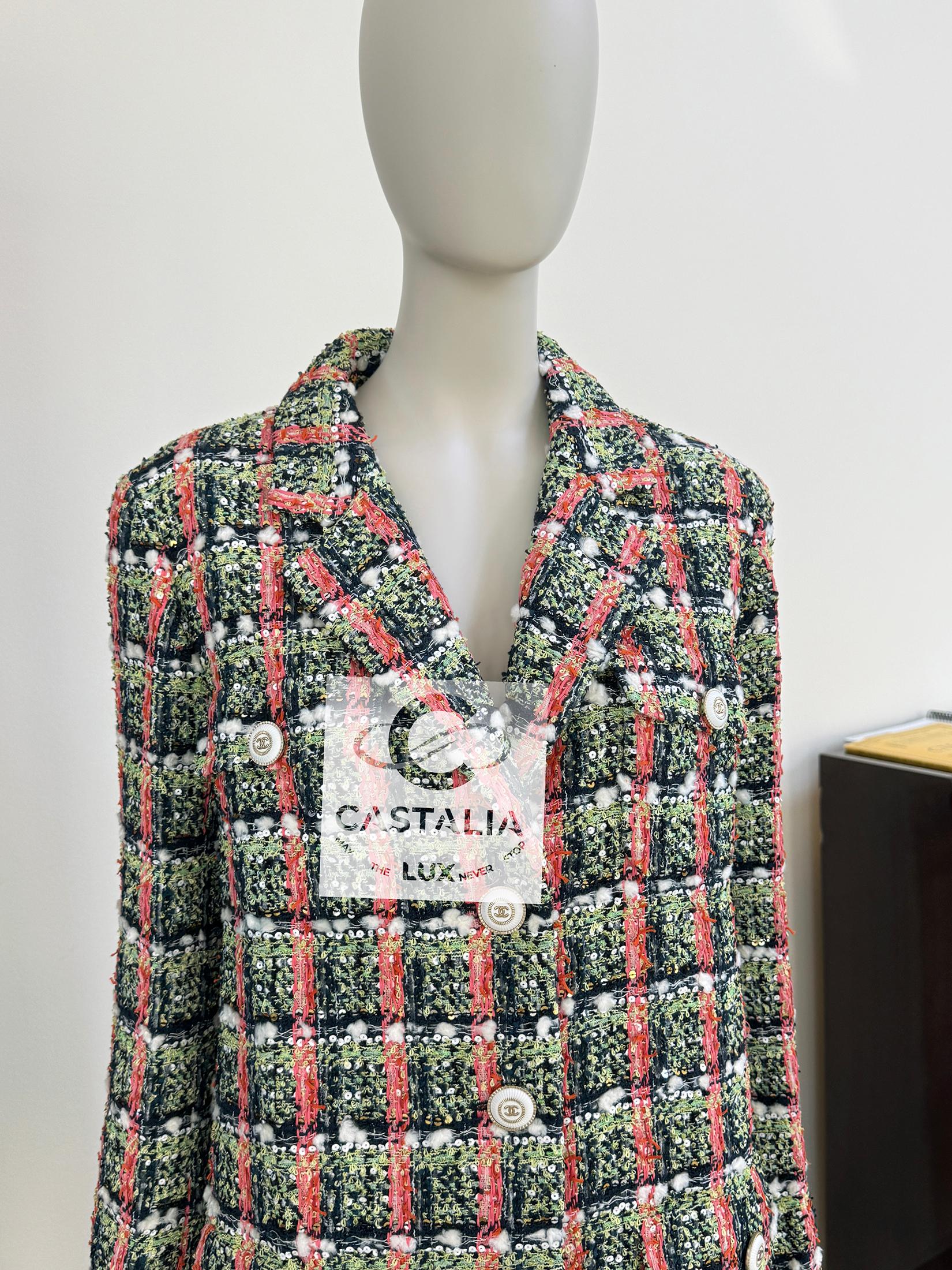 Chanel New Famous Anna Wintour Style Sequin Tweed Jacket 36 FR 10