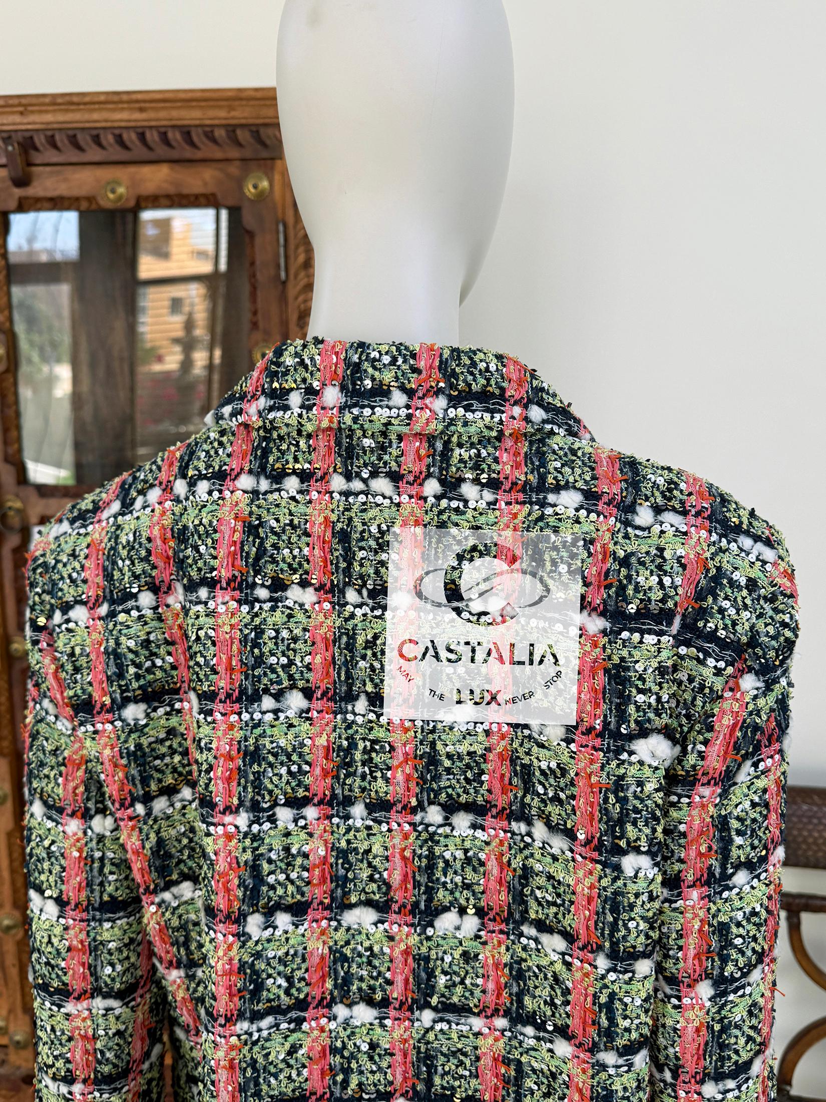 Chanel New Famous Anna Wintour Style Sequin Tweed Jacket 36 FR 12