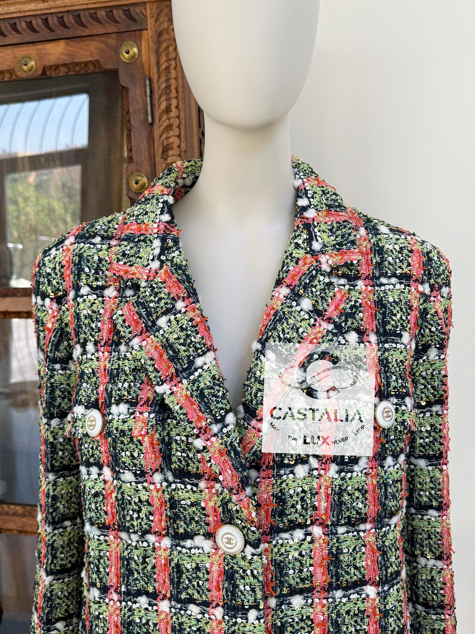 Chanel New Famous Anna Wintour Style Sequin Tweed Jacket 36 FR 2