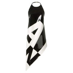 NEW Anthony Vaccarello  Asymmetrical Coated Crepe Dress FR 36
