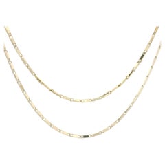New Antique Style 18k Yellow Gold 18" Faceted Link Chain Necklace