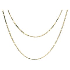 New Antique Style 18k Yellow Gold Faceted Link 20" Chain Necklace Lobster Claw