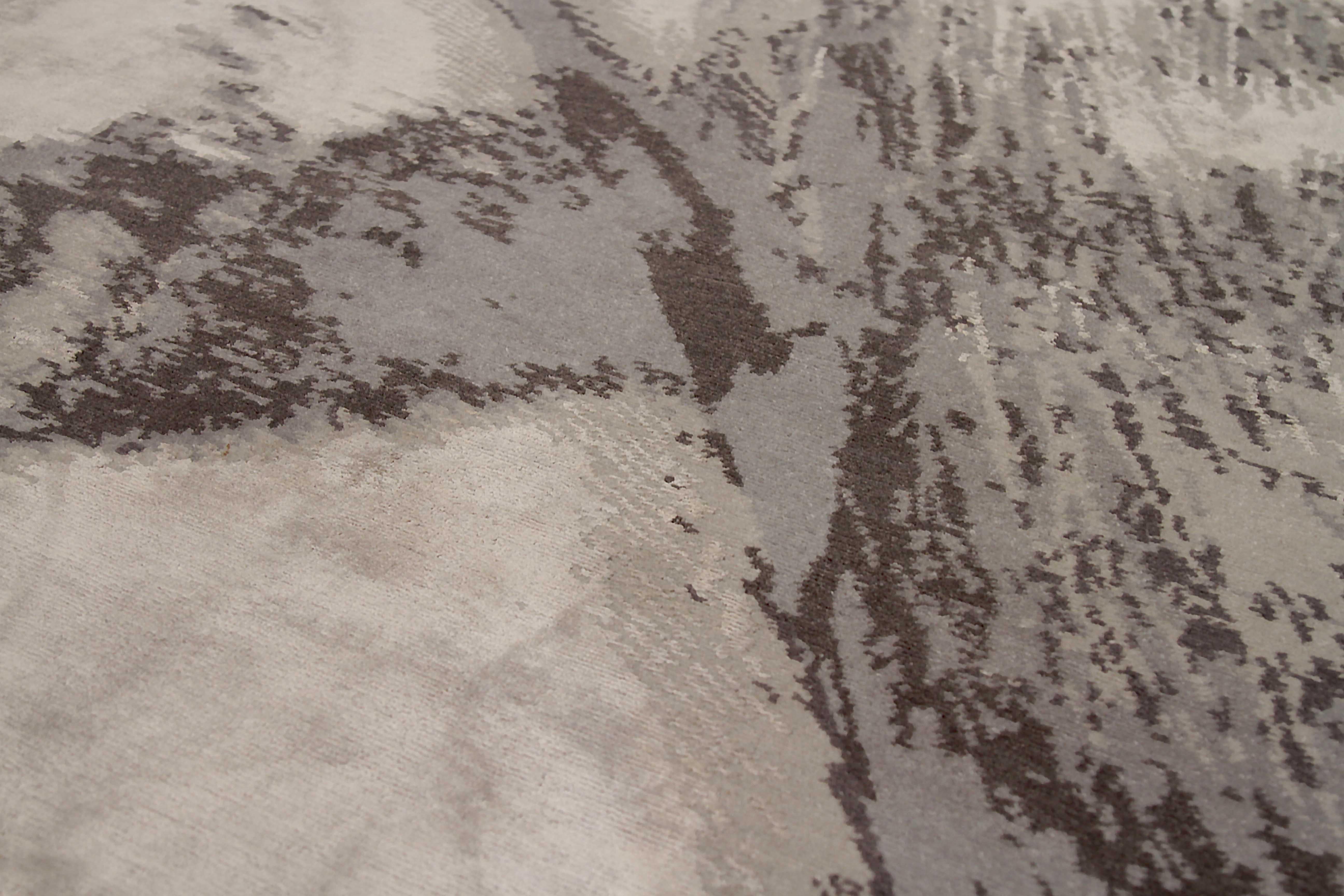 Hand-Woven New Area Rug Modern Style ‘Nuba’ by Shane Friesenhan For Sale