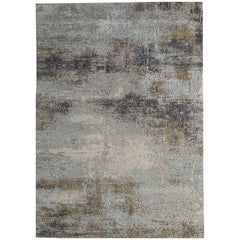 New Area Rug with Modern Watercolor Art Design Made of Fine Wool and Real Silk