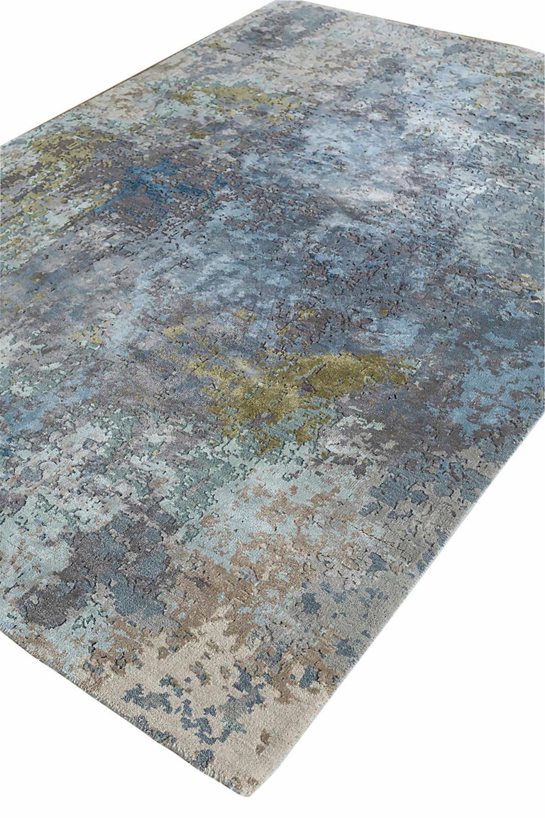 New Area Rug with Modern Watercolor Art Design Made of Fine Wool and ...