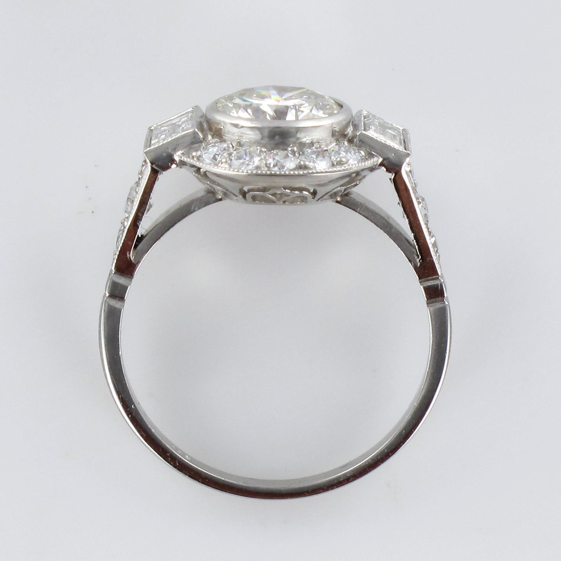 Nuevo Anillo de Platino con Diamantes Estilo Art Decó en venta 13