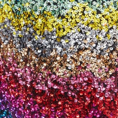 new ASHISH AW18 rainbow sequins embellished scalloped hem mini skirt M