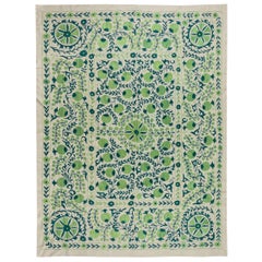 New Asian/Uzbek Suzani Textile, Embroidered Cotton 
Silk Wall Hanging