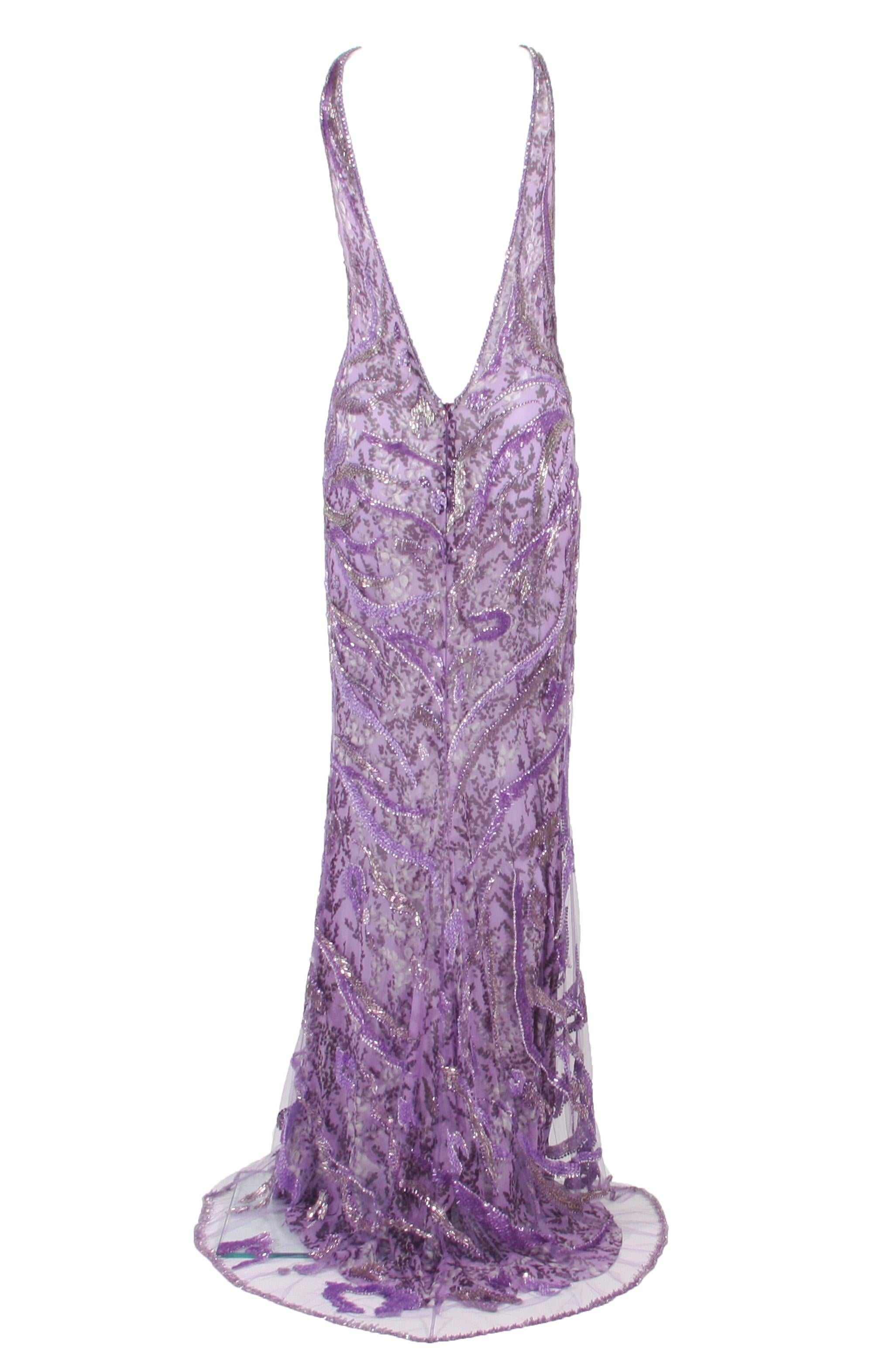 purple beaded dress