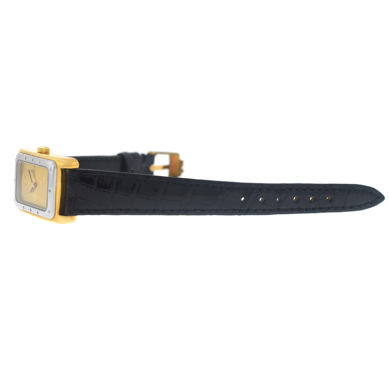 New Authentic Ladies Corum Ingot 24 Karat Yellow Gold Steel Quartz Watch For Sale 2
