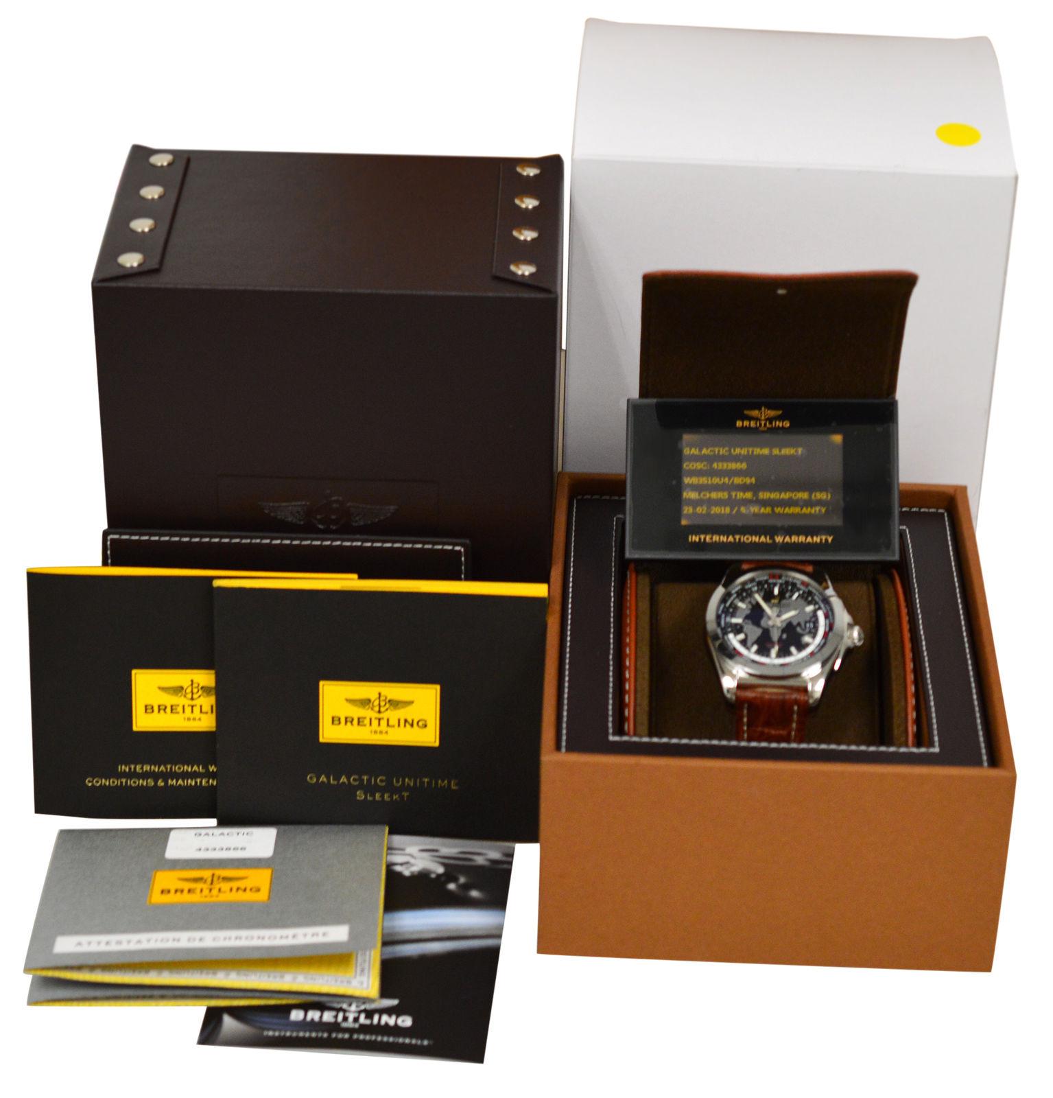 New Authentic Men's Breitling Galactic Unitime Automatic Watch For Sale 1