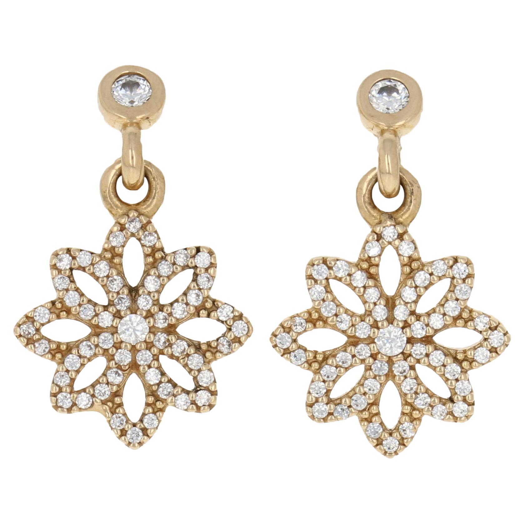 Pandora Pearl Earring Enhancers, 14k Yellow Gold Teardrop New Authentic