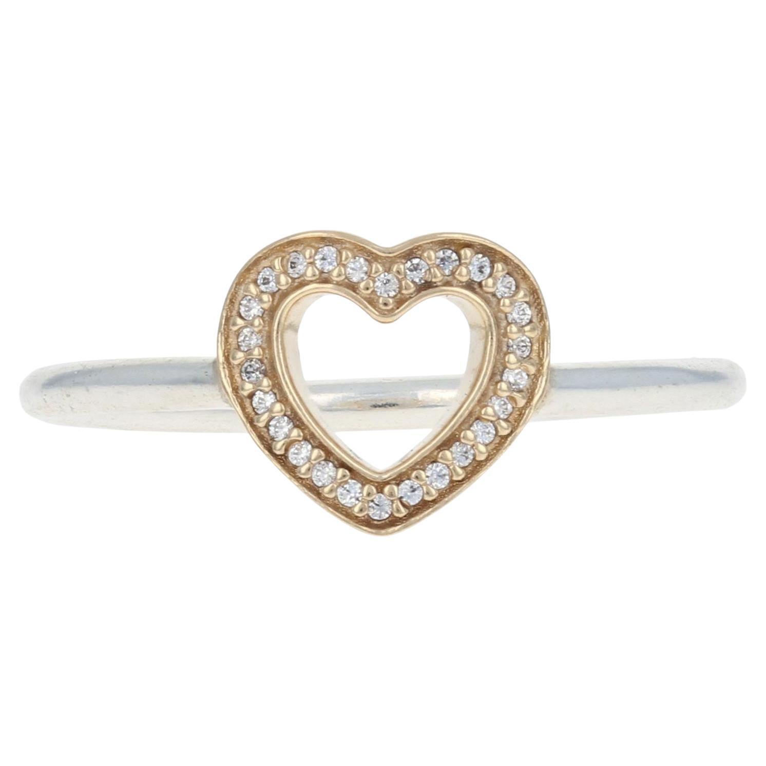 Auténtico Anillo Pandora Símbolo del Amor Plata 14k Oro Corazón 190925CZ