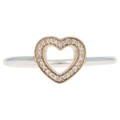 Authentic Pandora Symbol of Love Ring Silver 14k Gold Heart 190925CZ