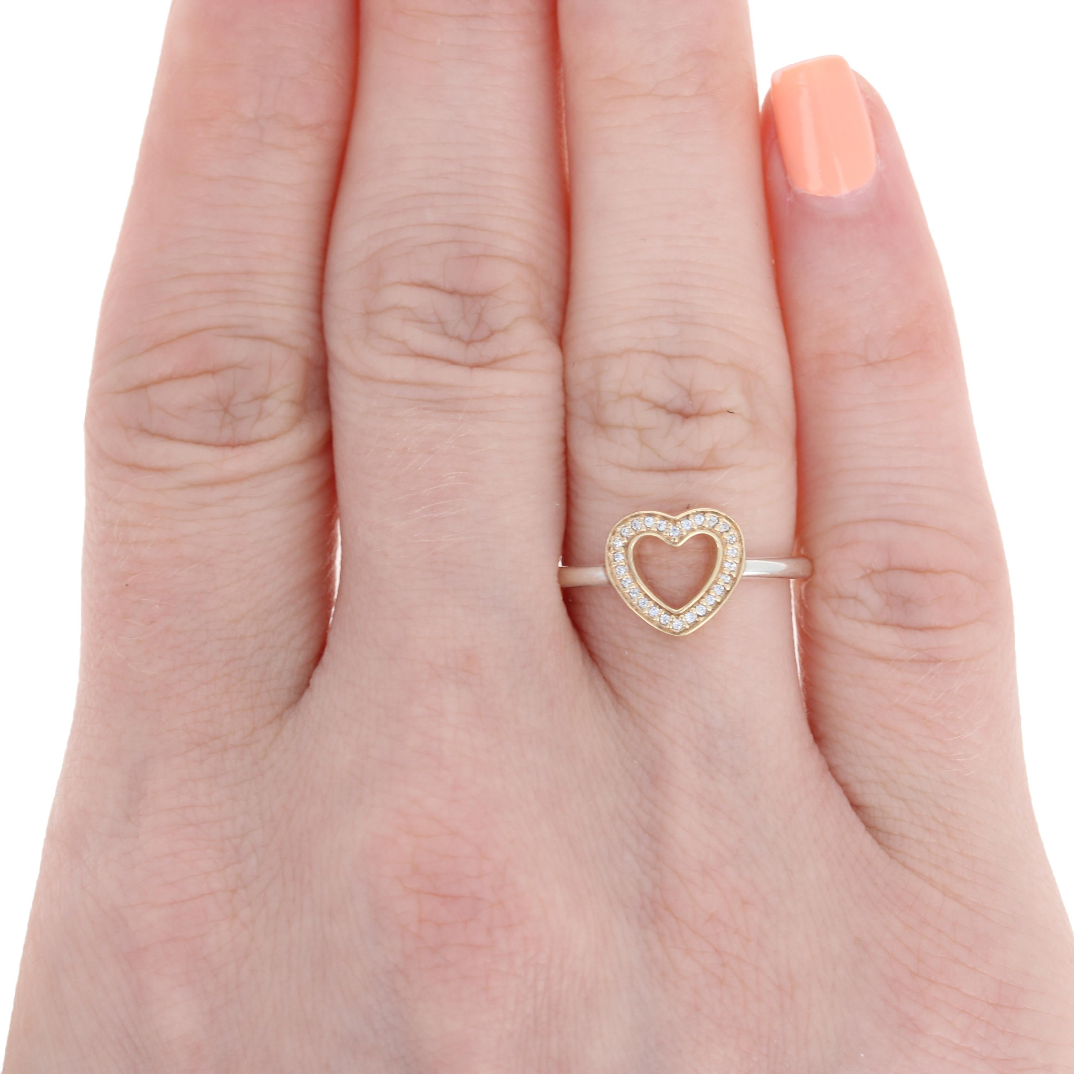 pandora silver ring with gold heart